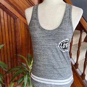 Racer Back Gray and White Tank Sz L (Girls?)